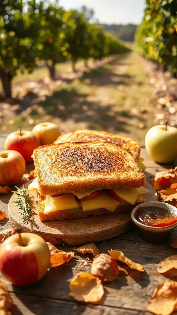 apple cheddar grilled cheese delight