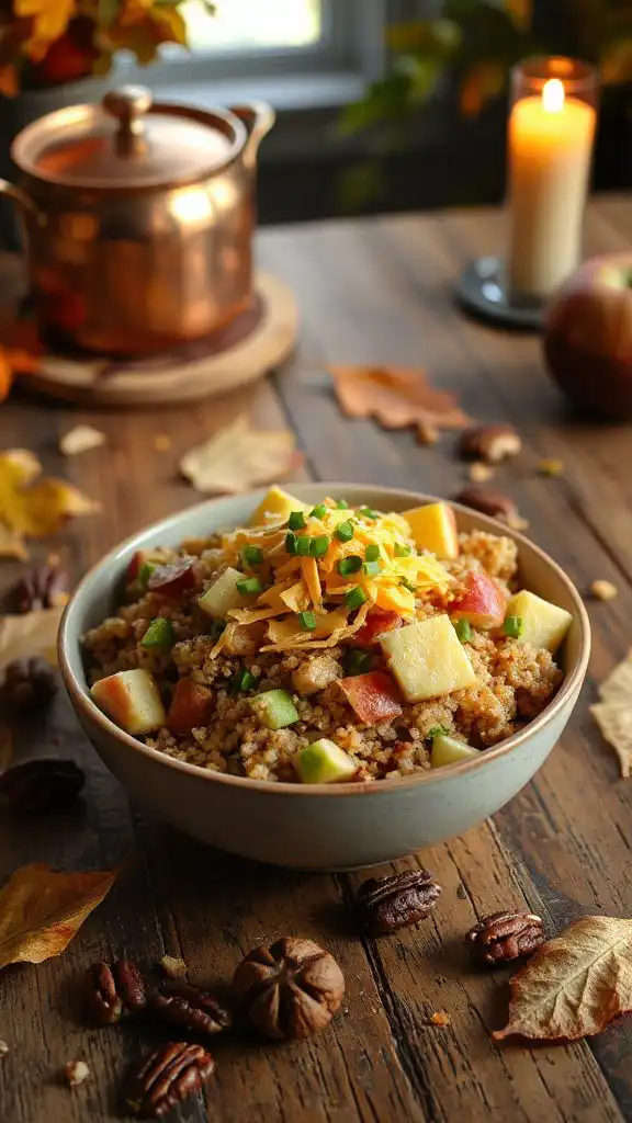 apple cheddar quinoa bowl