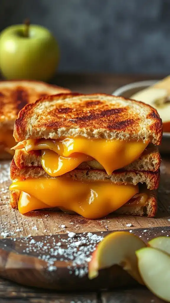 apple cheddar sourdough sandwich