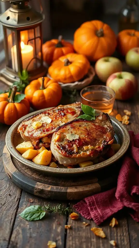 apple cheddar stuffed pork chops