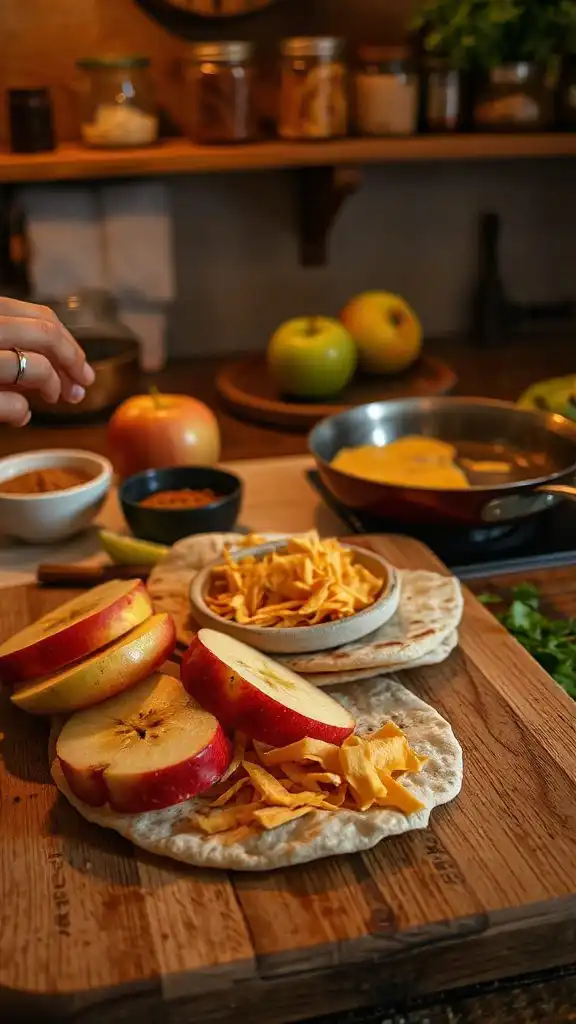 apple cheddar tortilla delight