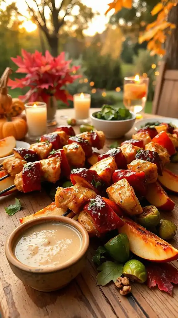 apple cider chicken skewers