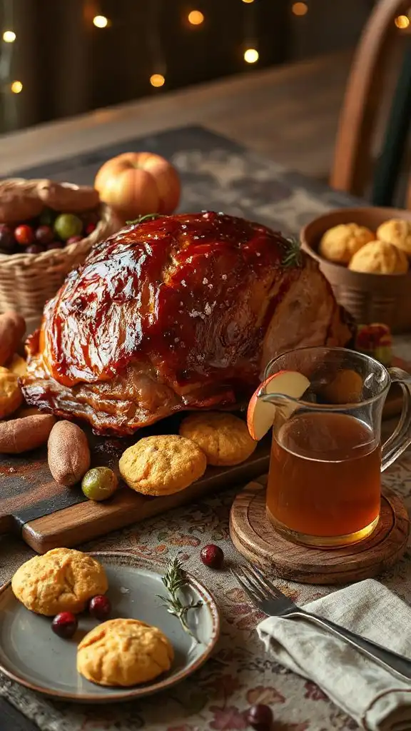 apple cider glazed ham