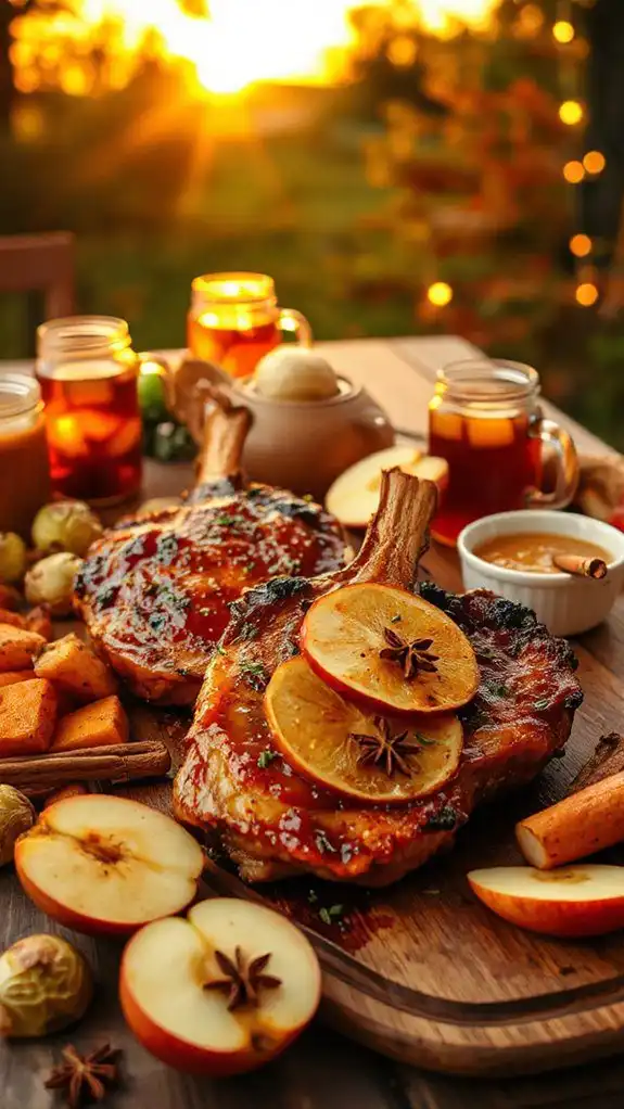 apple cider glazed pork chops