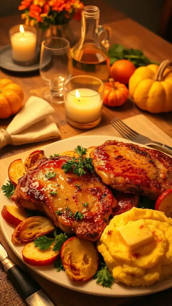 apple cider glazed pork chops