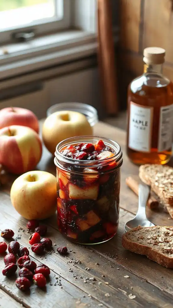 apple cinnamon cranberry chia jam
