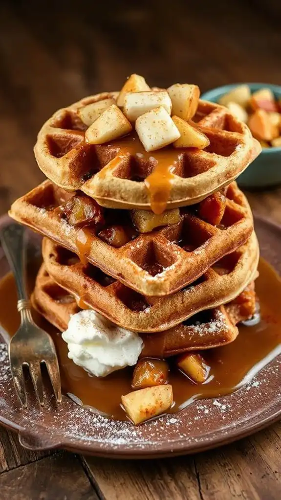 apple cinnamon roll waffles apple cinnamon roll waffles