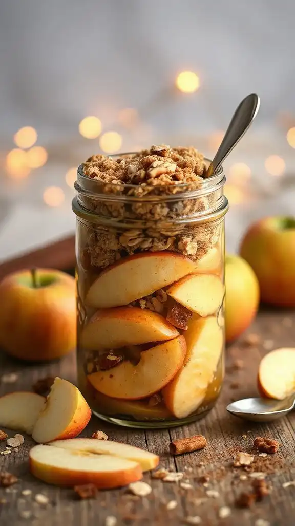 apple crisp jar dessert