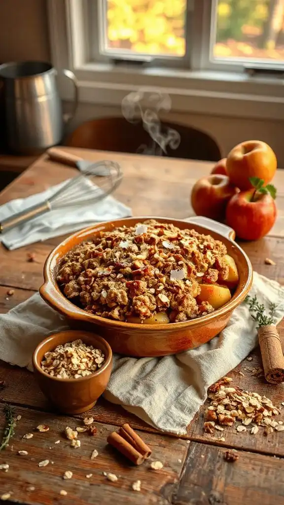 apple dessert with oats