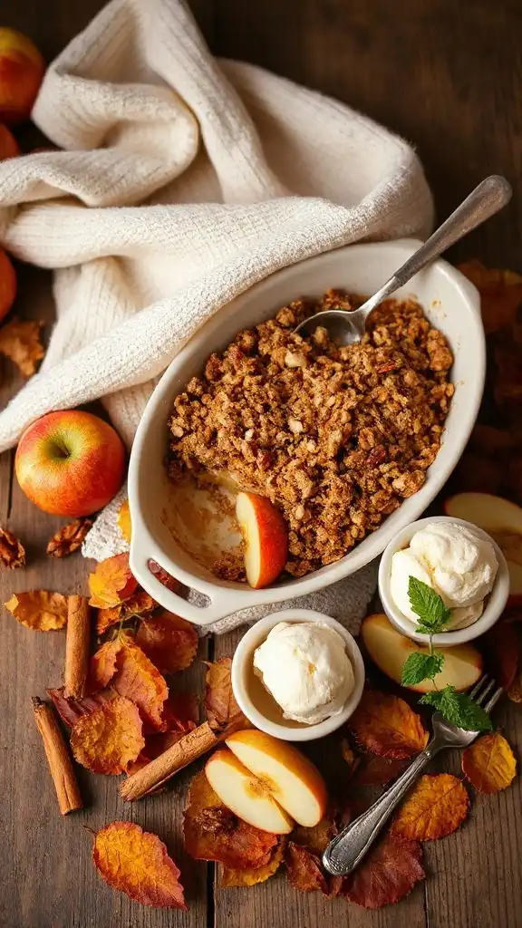 apple dessert with oats