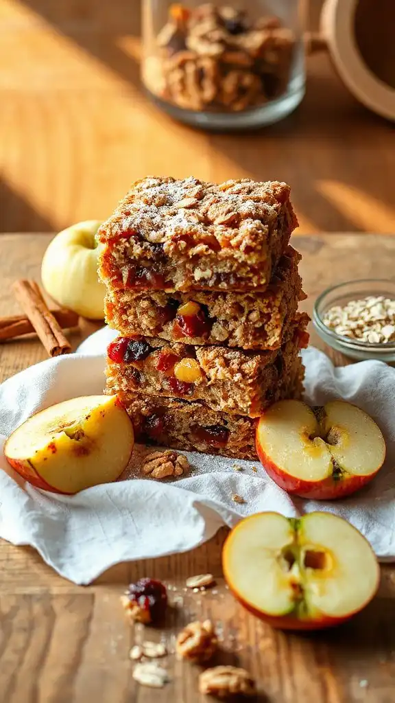 apple pie oat bars