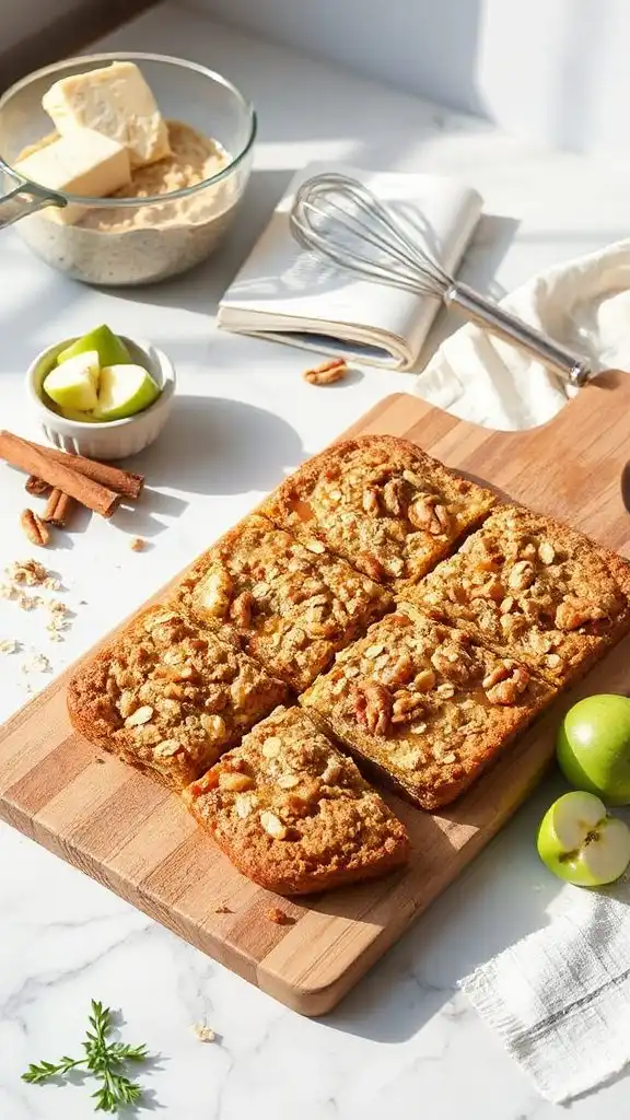 apple pie oat bars