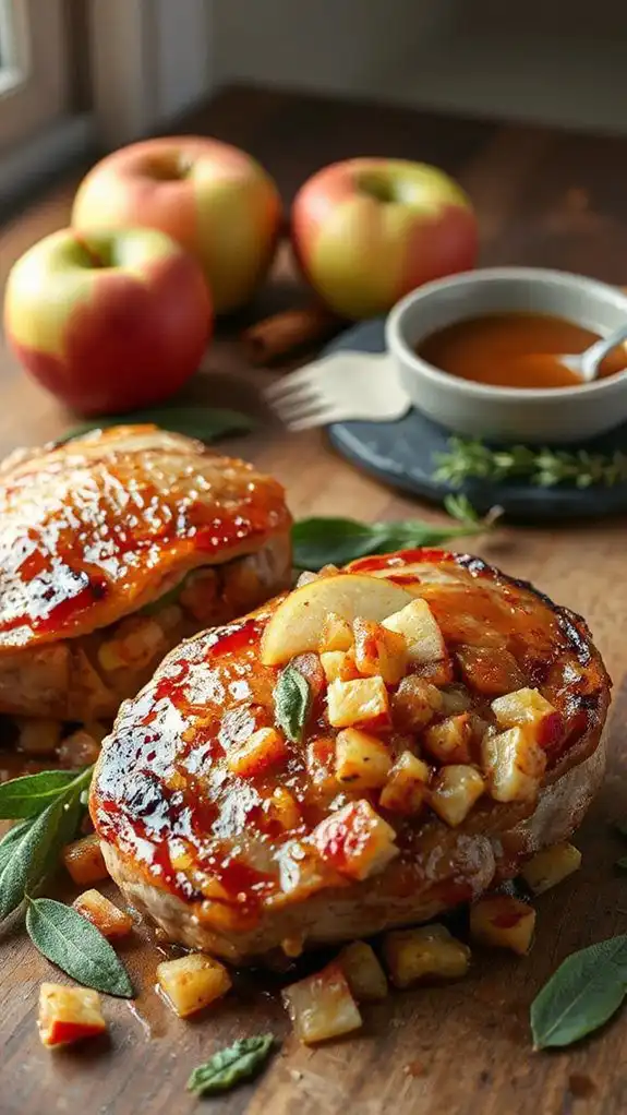 apple sage stuffed pork chops