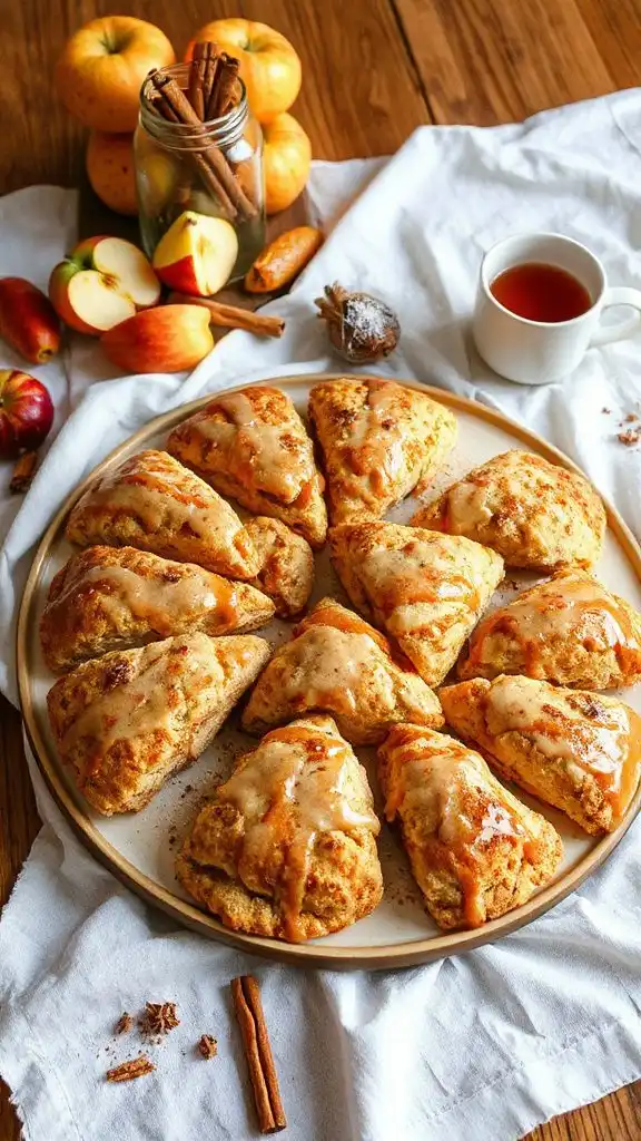 apple scones with glaze apple scones with glaze