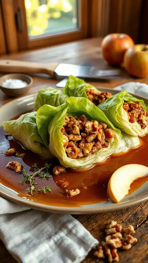 apple walnut cabbage rolls apple walnut cabbage rolls
