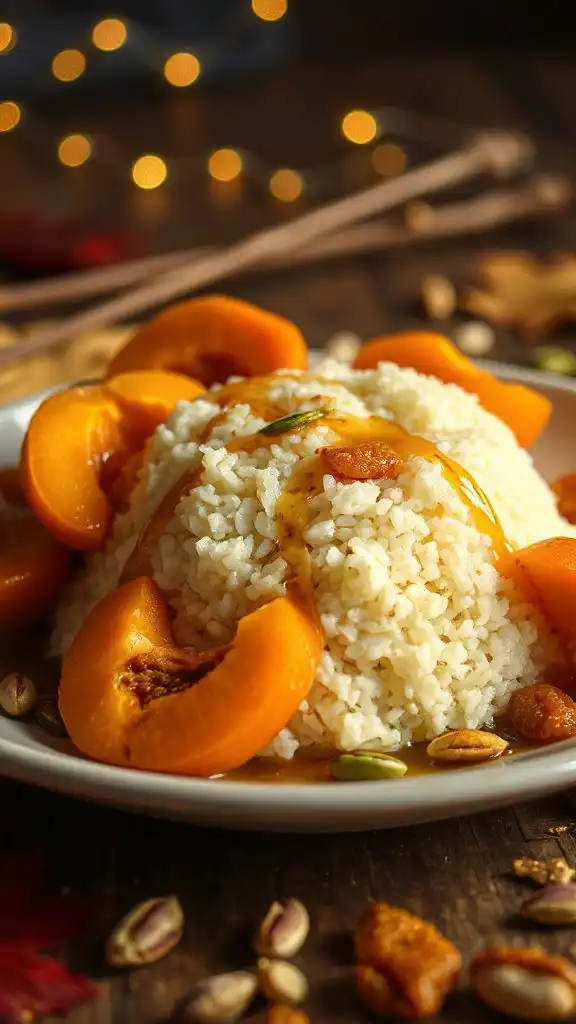 aromatic apricots over rice
