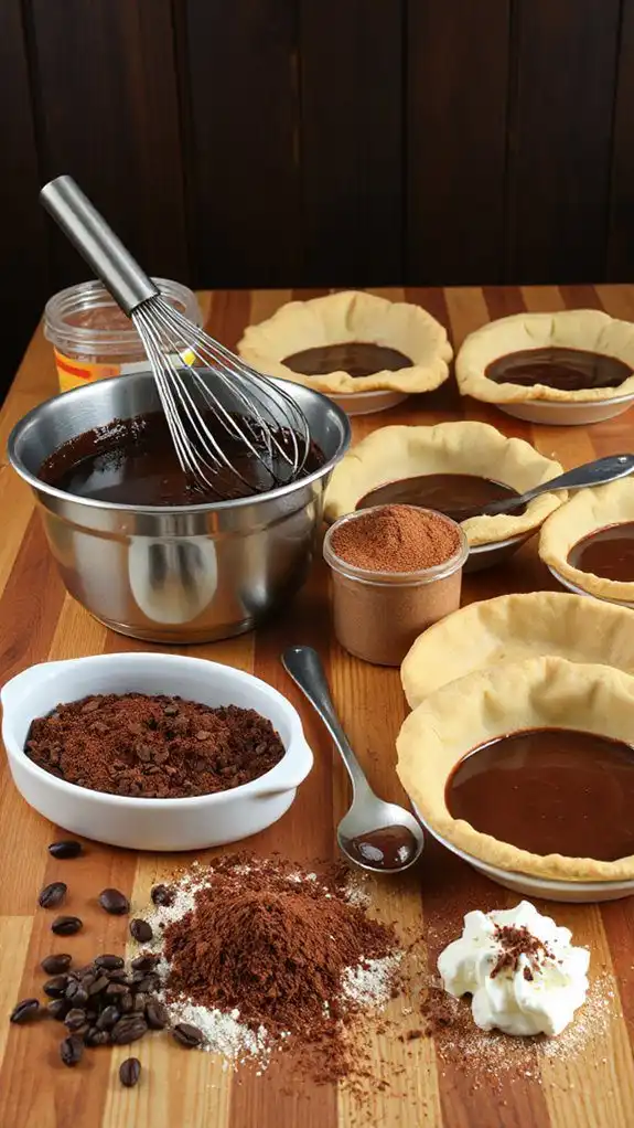 assembling deep dish chocolate pie