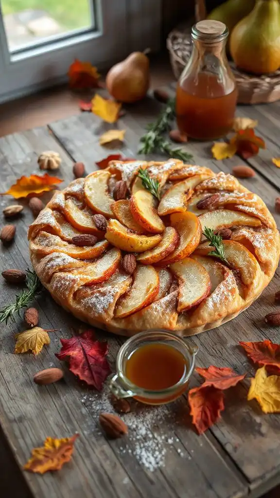 autumn almond pear tart