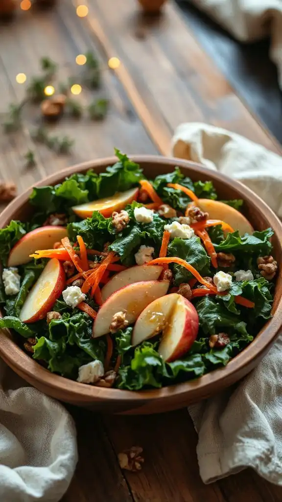 autumn apple kale salad