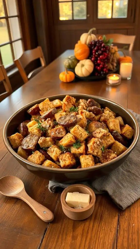 autumn apple sausage stuffing