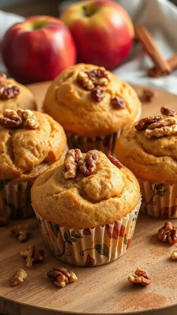 autumn apple walnut muffins