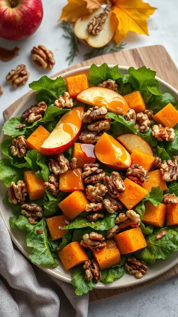 autumn apple walnut salad