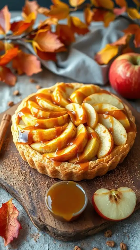 autumn caramel apple tart