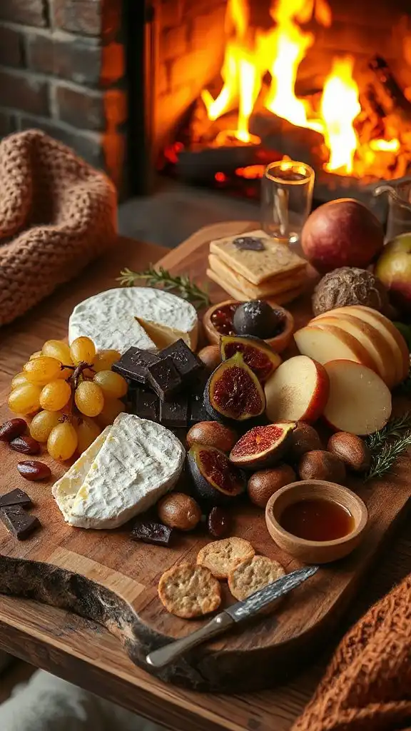 autumn cheese and chocolate platter