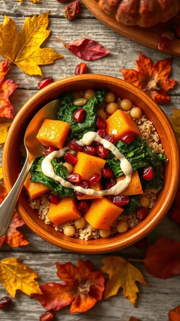 autumn chickpea squash bowl