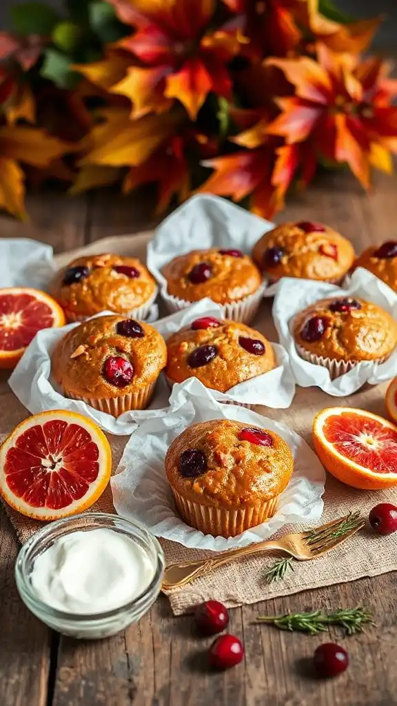 autumn citrus cranberry muffins