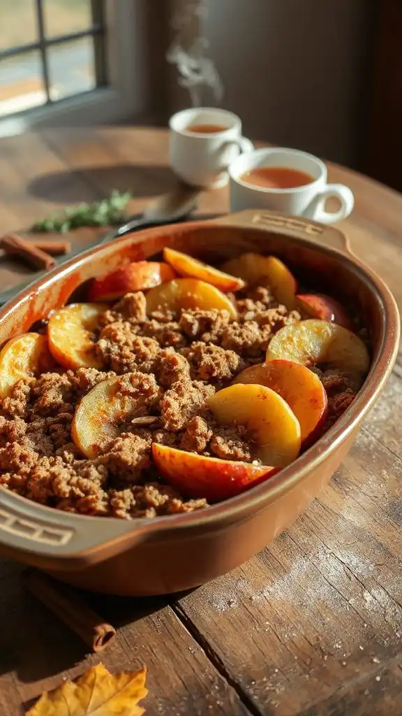 autumn dessert with apples