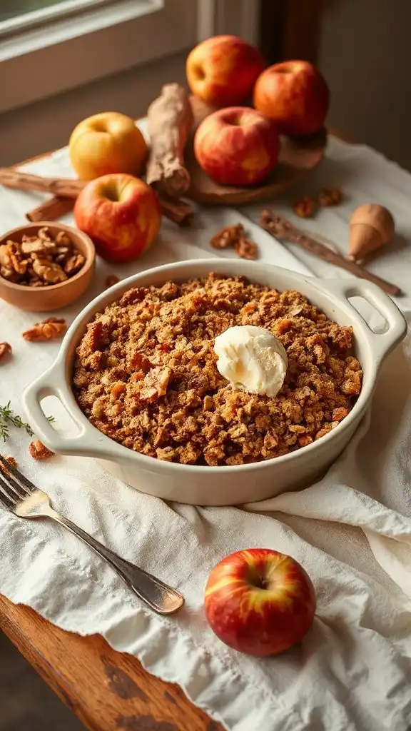 autumn dessert with apples autumn dessert with apples
