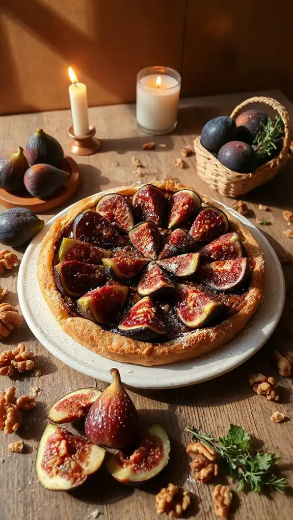 autumn dessert with figs