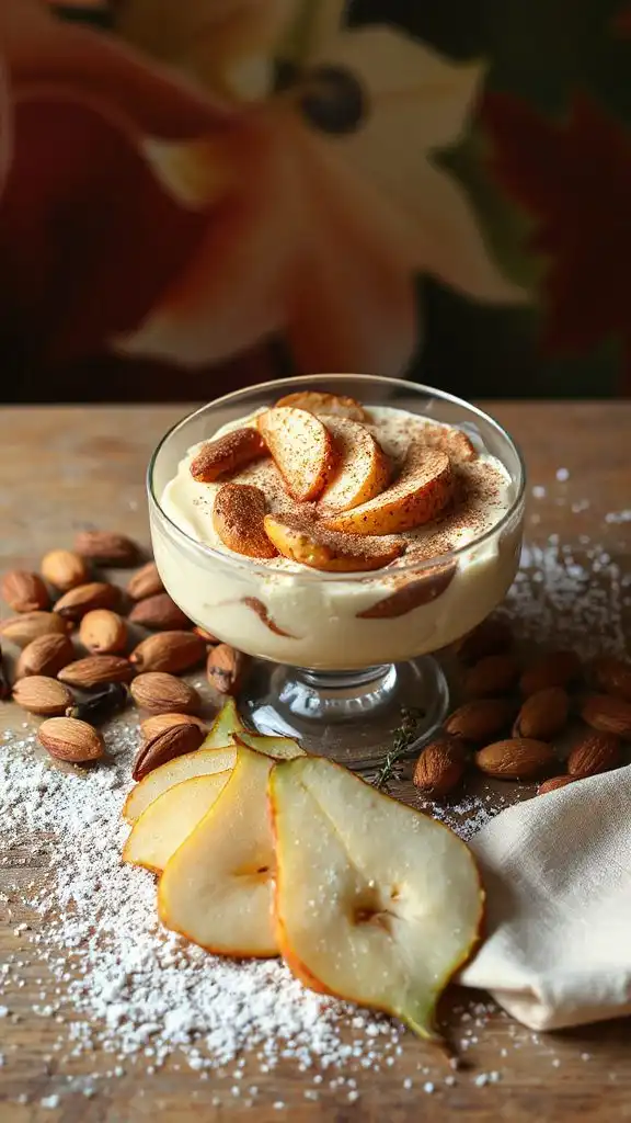autumn dessert with pears
