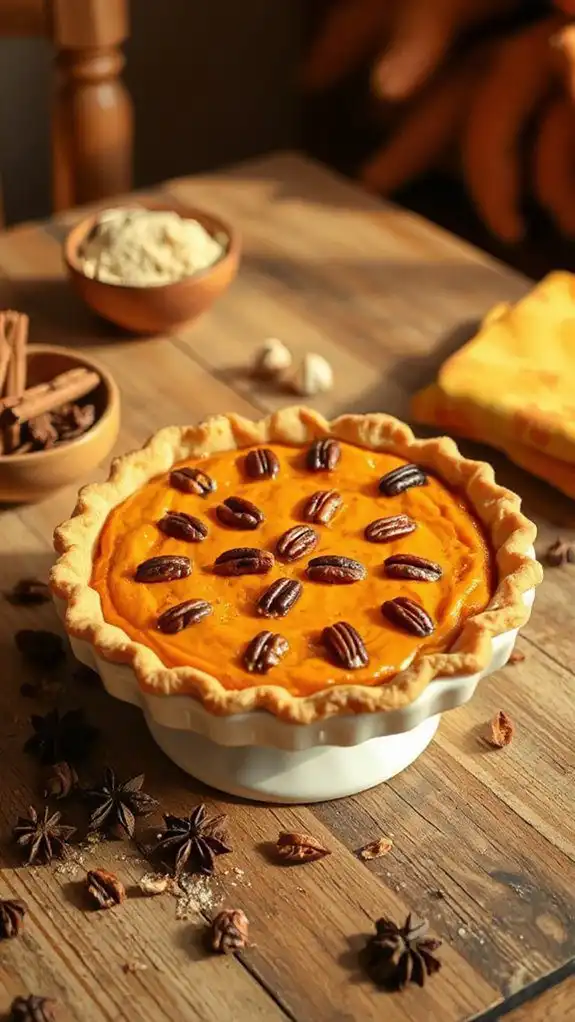 autumn dessert with pecans