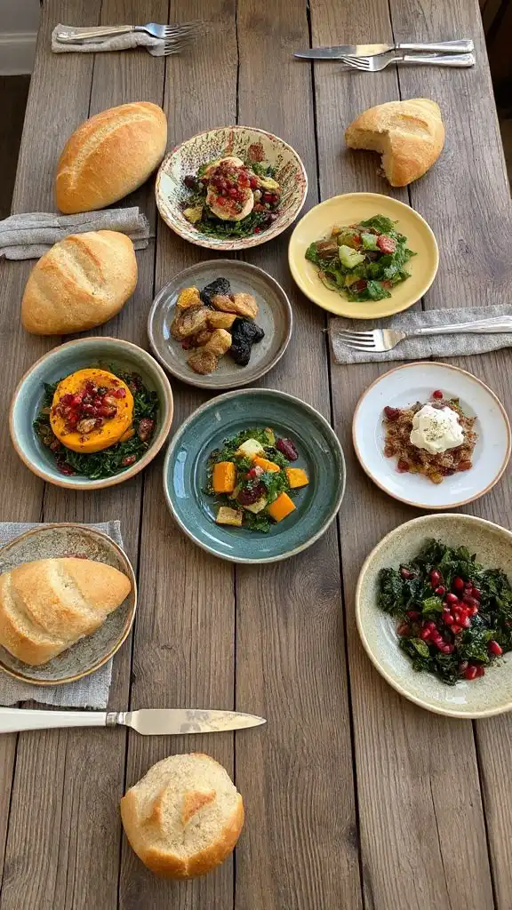 autumn dinners with bread