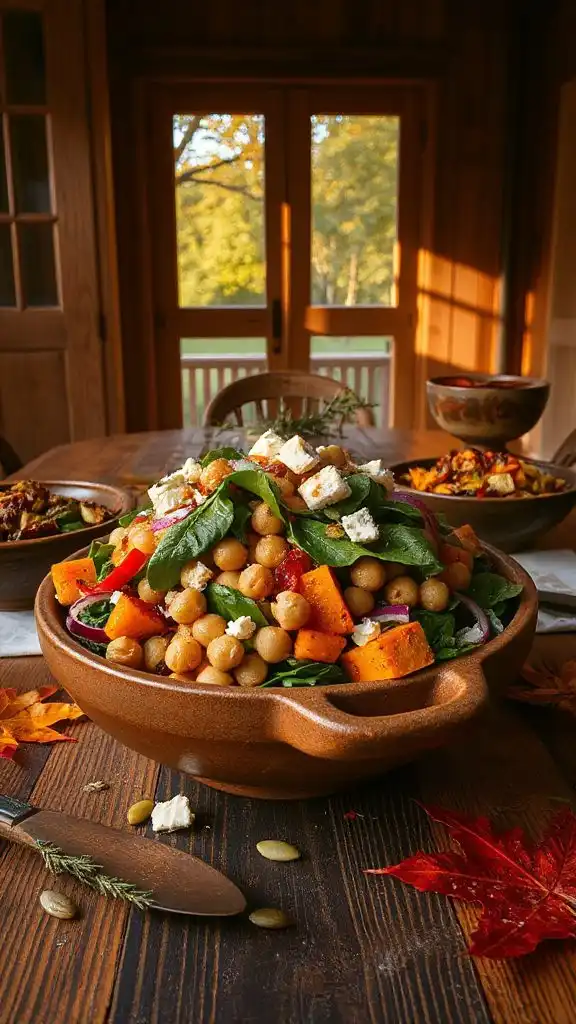 autumn flavored chickpea salad