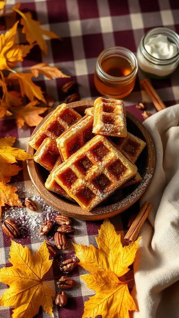 autumn flavored waffle sticks