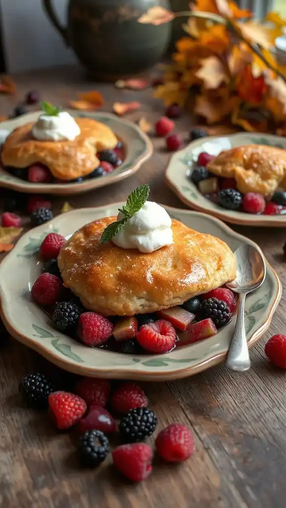 autumn fruit cobbler dessert