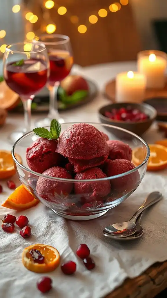 autumn fruit sangria sorbet