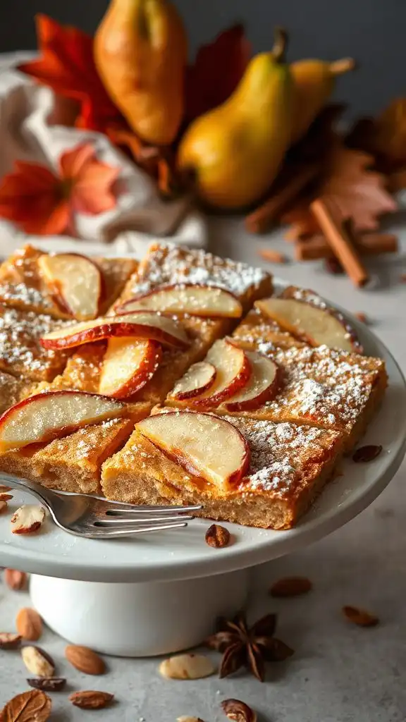 autumn inspired almond pear bars