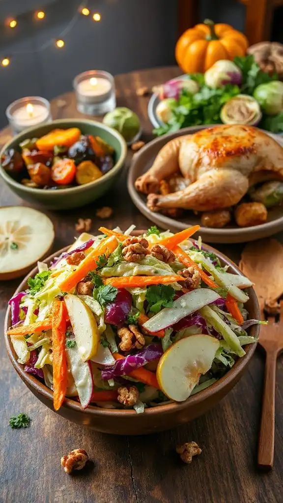 autumn inspired apple cabbage slaw