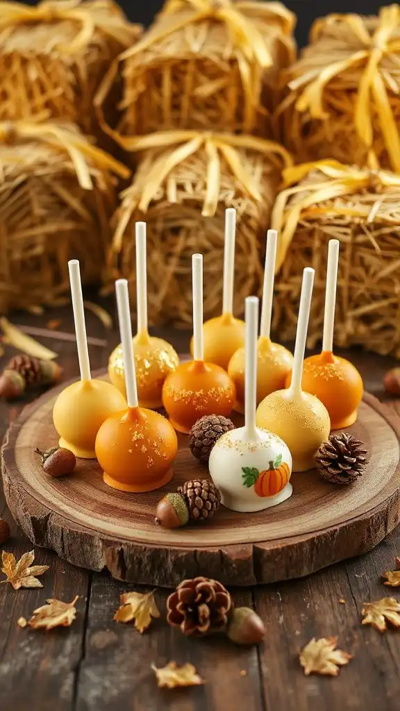 autumn inspired cake pop treats