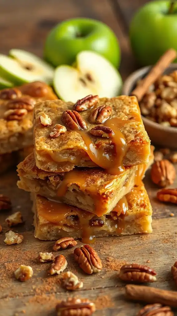 autumn inspired caramel apple bars