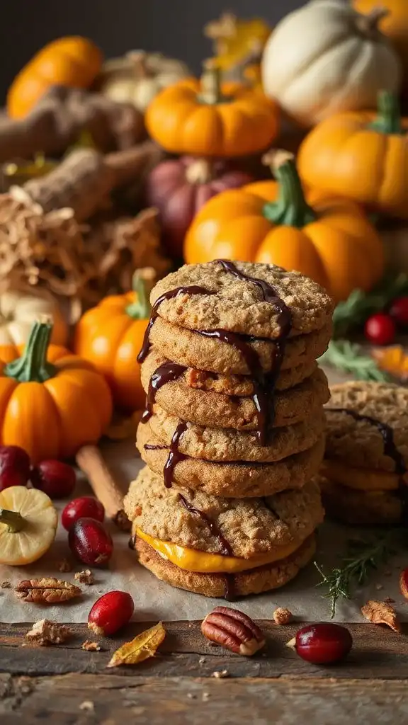 autumn inspired cookie sandwiches