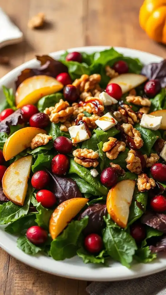 autumn inspired cranberry walnut salad