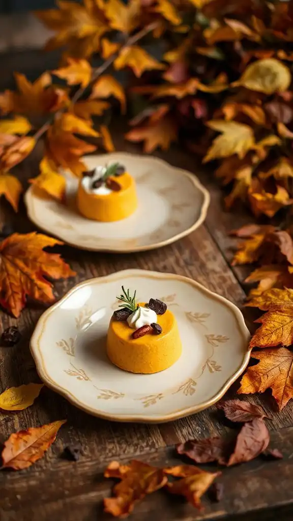 autumn inspired dessert presentation