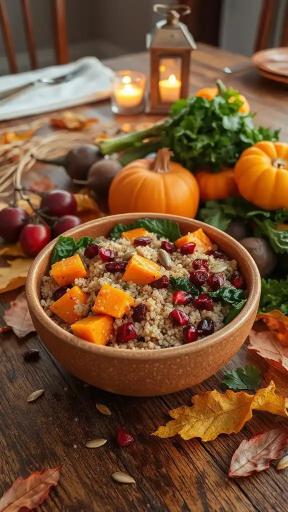 autumn inspired healthy grain bowl