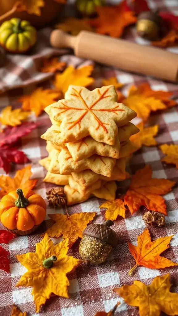 autumn inspired maple leaf cookies