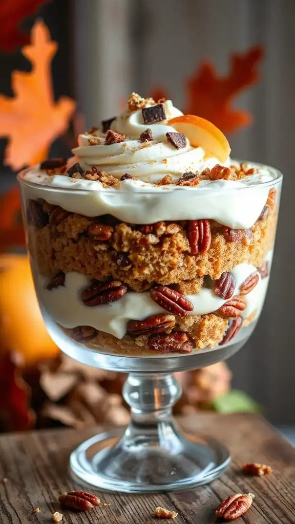 autumn inspired maple pecan trifle